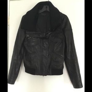 Theory leather bomber jacket